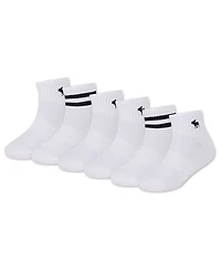 abercrombie kids Boys' Core Stripe Quarter Socks, 6-Pack