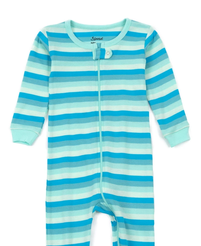 Leveret Baby Matching Family Footed Cotton Striped Pajamas