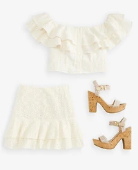 Guess Women's Sade Ruffled Cotton Mini Skirt