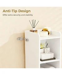 Yigii Bathroom Storage Cabinet Small Narrow With Two Adjustable Shelves