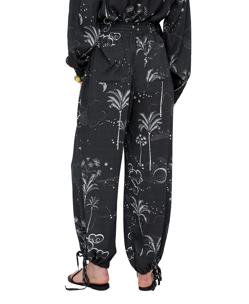 Raffya Women's Palm High Waist Print Trouser