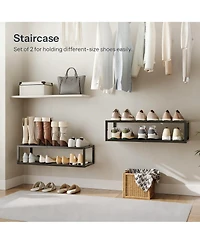 Yigii Wall-Mounted Shoe Rack 2 Pack Metal Hanging shelve