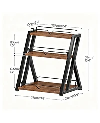 Yigii 3-Tier Spice Rack Countertop Rustic Metal Shelf