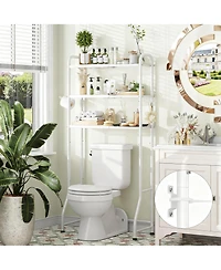 Yigii Expandable Over Toilet Storage Rack Metal 3 Tier Bathroom Organizer Shelf