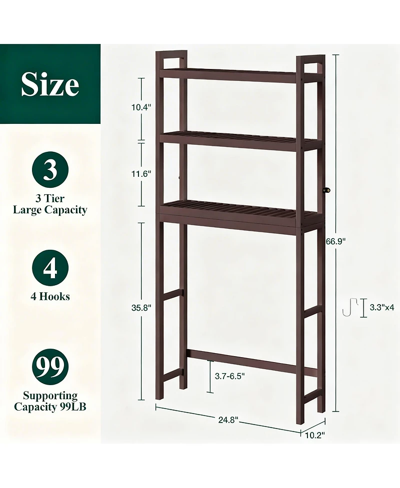 Yigii Over Toilet Storage Rack Adjustable Shelf