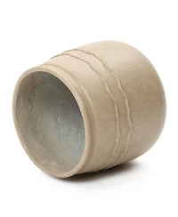 LuxenHome 14" Dia Rustic Brown Large Plant Pot with Drainage, Farmhouse Round Flower Pot Planter for Indoor and Outdoor Plants