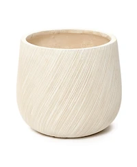 LuxenHome 14" Dia Large Plant Pot with Drainage, Texutred Round Planter Pot for Indoor and Outdoor Plants