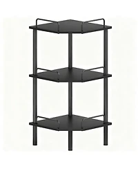 Yigii Corner Shelf Stand Industrial Metal Storage Rack for Home Office