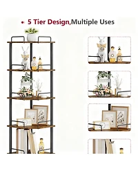 Yigii Corner Shelf Stand Industrial Metal Storage Rack for Home Office