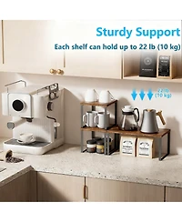 Yigii Adjustable Stackable Corner Shelf Organizer