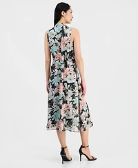 Kasper Women's Sleeveless Tie-Front A-Line Dress