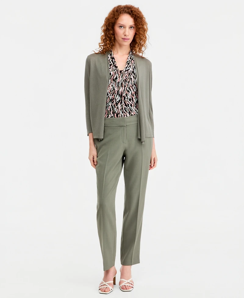 Kasper Petite Mid Rise Straight-Leg Pants