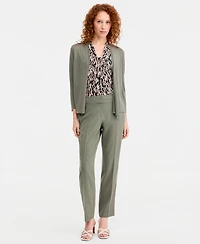 Kasper Petite Mid Rise Straight-Leg Pants