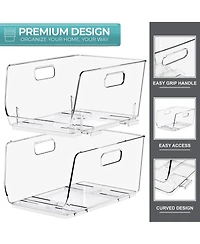 Sorbus Medium Stackable Open Front Storage Bins - For Pantry, Kitchen and Home Organization