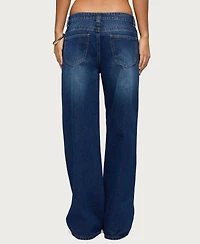 Edikted Women's Rivka Low Rise Baggy Jeans