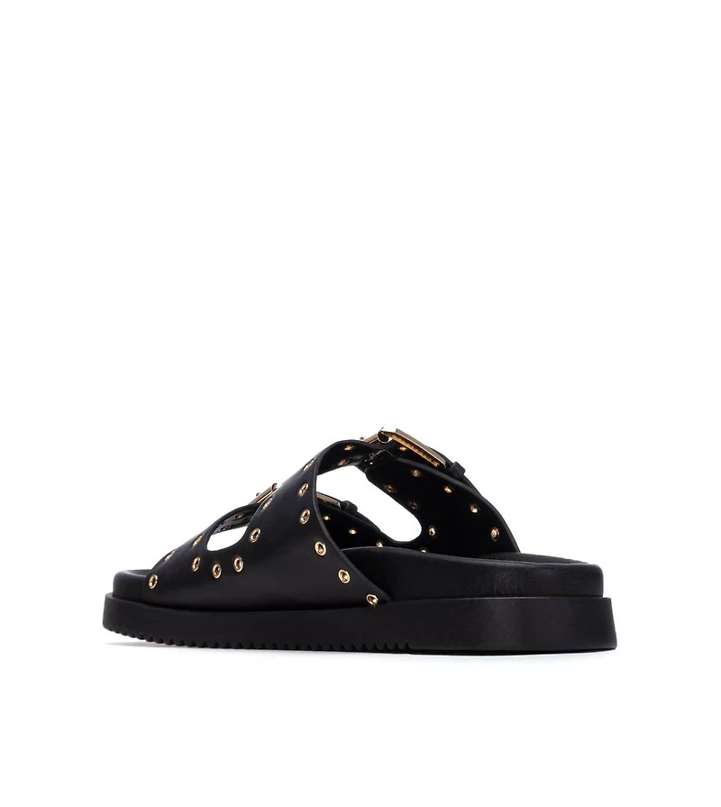 Xti Women's Eyelets Double Strap Buckle Sandals