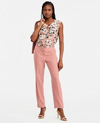 Kasper Women's Pleated Keyhole-Neck Top