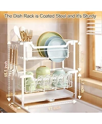 Yigii 2-Tier Dish shelf Drainboard Narrow Space