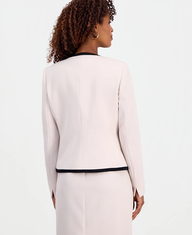 Kasper Women's Colorblocked Open-Front Jacket