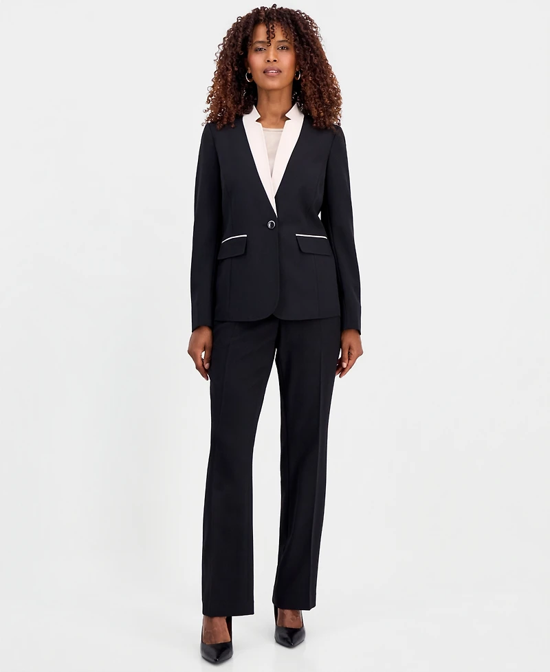 Kasper Women's One-Button Inverted-Collar Jacket