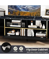 Sugift Tv Stand with Flip Door Cabinet for TVs