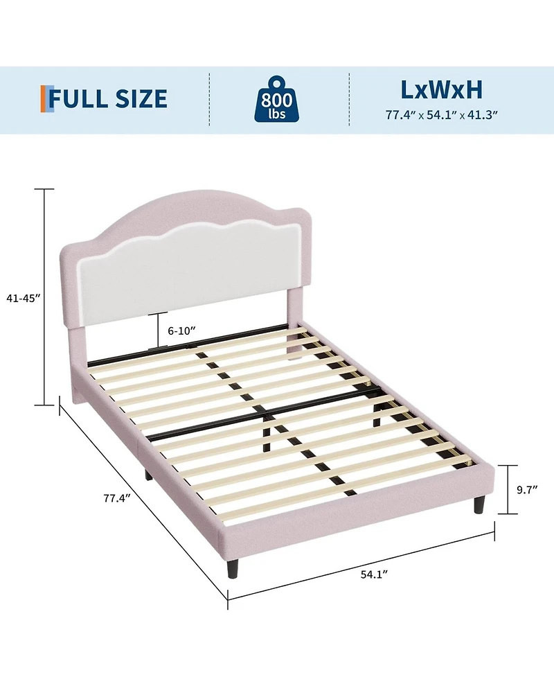 gaomon Full Size Lambskin Soft Bag Princess Bed for Girls, Cozy Upholstered Mattress, Soft and Plush Design, Perfect for Bedroom, No Box Spring Needed