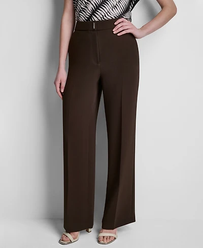 Dkny Petite Mid-Rise Zip-Front Trouser Pants