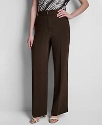 Dkny Petite Mid-Rise Zip-Front Trouser Pants