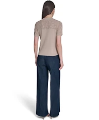 Tommy Hilfiger Women's Crew Neck Floral Sweater