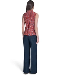 Tommy Hilfiger Women's Band Collar Ruffle Placket Top