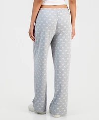 Hippie Rose Juniors' Pointelle Printed Drawstring Lounge Pants