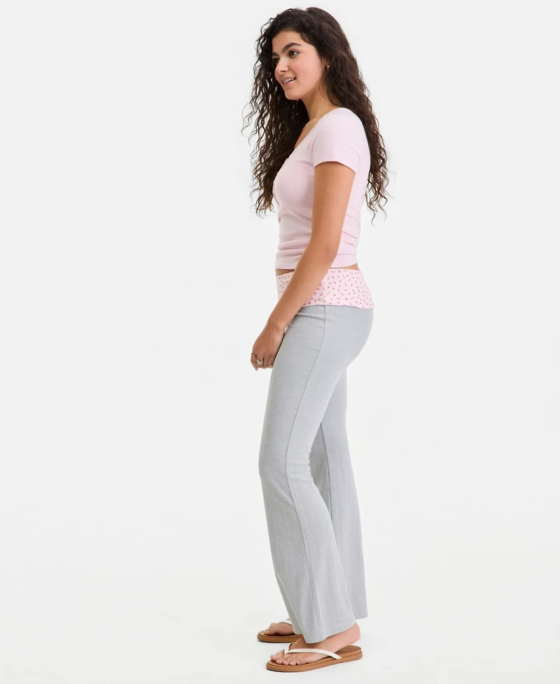 Hippie Rose Juniors' Foldover Flare-Leg Lounge Pants