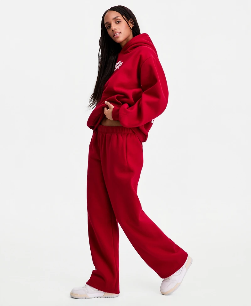 The Happy Camp3r Juniors' Puff-Print Wide-Leg Sweatpants