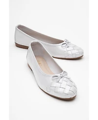 Forever and Always Shoes Women's Nopos Leather Cap Toe Ballet Flat