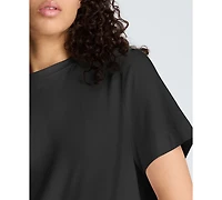 Kenneth Cole Women's Short-Sleeve High-Low Pleated Back T-Shirt