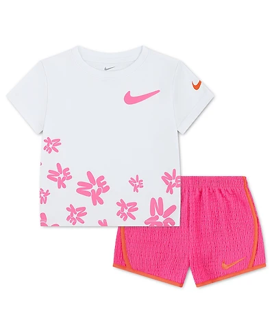 Nike Girls' 4-6X Bold Play Short-Sleeve T-Shirt and Shorts, 2-Piece Set