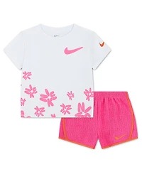 Nike Girls' 4-6X Bold Play Short-Sleeve T-Shirt and Shorts, 2-Piece Set