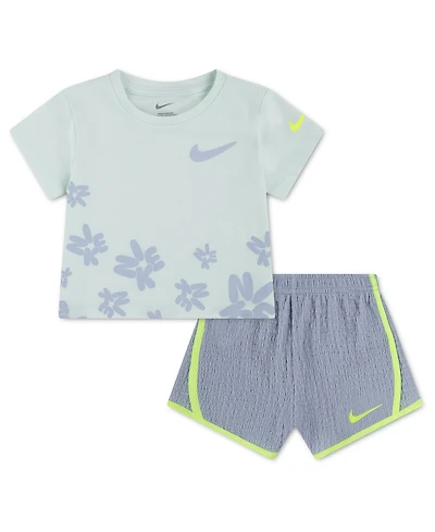 Nike Girls' 4-6X Bold Play Short-Sleeve T-Shirt and Shorts, 2-Piece Set