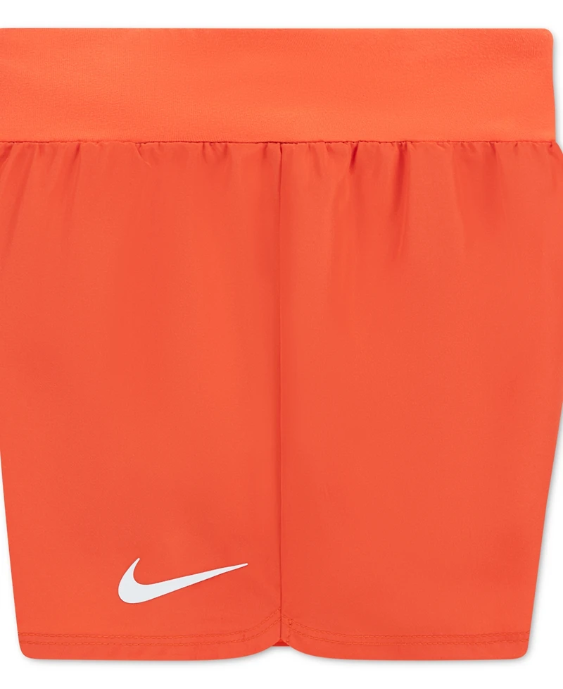 Nike Girls' Toddler 2T-4T Crewneck T-Shirt and Crossover Shorts, 2-Piece Set