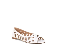 London Rag Moira Woven Peep Toe Flats Women