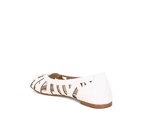 London Rag Moira Woven Peep Toe Flats Women