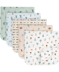 KeaBabies Kids 5-Pack Lyra Muslin Burp Cloths Boy, Girl, Soft Cotton Burping for Newborn