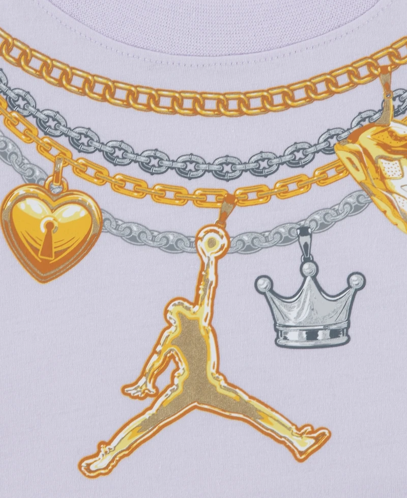 Jordan Girls' 7-16 Necklace Charm T-Shirt