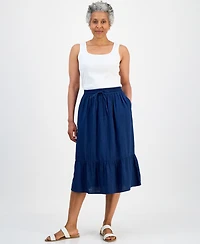 Style & Co Petite Cotton Gauze Midi Skirt, Macy's Exclusive