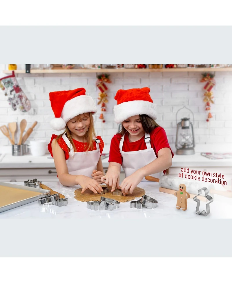 (14-Pieces) Metal Christmas Cookie Cutters - Stainless Steel Christmas Cookie Cutters With Folded Edges