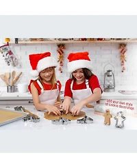 (14-Pieces) Metal Christmas Cookie Cutters - Stainless Steel Christmas Cookie Cutters With Folded Edges