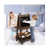 Kinder King Art Easel for Kids, 3 1 Toddler w/Whiteboard, Chalkboard & Paper Roll