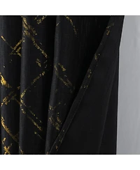 Rt Designers Collection Soho Foil Jacquard Polyester Window Curtain Grommet Panel 52" x 90