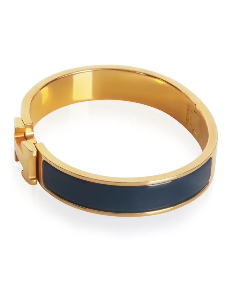 Pre-Owned Hermes Gold-Plated Clic H In Ultramarine Bracelet