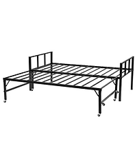 Gouun Daybed with Trundle Metal Bed Frame for Guest Rooms